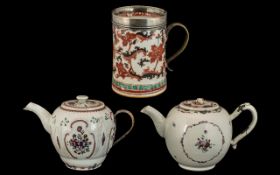 Three Antique Chinese Export Ware Items, mid 18thC,