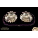 Victorian Period Superb Quality Boxed Pair of Sterling Silver Sweetmeat Dishes.