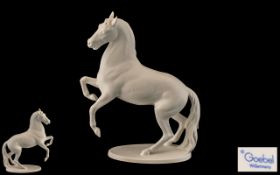 Gerhard Bochmann - Goebel Biscuit Porcelain Detailed Figure of a Rearing White Horse / Stallion.