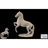 Gerhard Bochmann - Goebel Biscuit Porcelain Detailed Figure of a Rearing White Horse / Stallion.