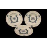 Three Wedgwood Queensware Coronation Dishes,