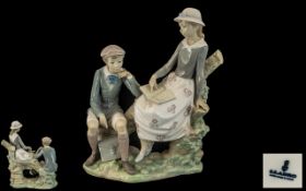 Lladro Large and Impressive Hand Painted Figure ' Lesson In The Country ' Model No 4913.