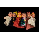 Vintage Finger Glove Puppets, six in total. 16 cm in height. Please see accompanying images.
