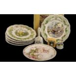 Collection of Royal Doulton Brambly Hedge Four Seasons Wall Plates, comprising Spring, Summer,