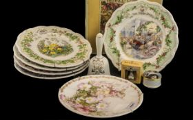 Collection of Royal Doulton Brambly Hedge Four Seasons Wall Plates, comprising Spring, Summer,