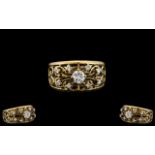 14ct Gold - Attractive Diamond Set Ring,
