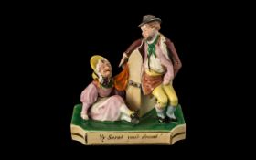 Rockingham / Derby Rare and Early 19th Century Novelty - Comical Porcelainious Figure Group -