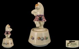 Royal Doulton Hand Painted Rotating Music Box with On / Off Switch to Side,