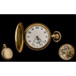 Antique Period Gold Plated Full Hunter Pocket Watch.