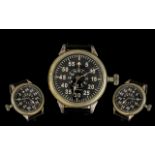 Zenith - Aviation Military White Metal Metal blanc Manual - Wind Pocket Watch - Pilots Wrist Watch.