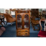 Mahogany Edwardian Double Leaded Door Music Cabinet,