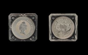 Elizabeth II - Australian ' Kookaburra ' 1 oz Silver Dollar ( Proof Struck ) Date 1994.