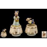 Royal Doulton - King of The Road Bunnykins Rotating Music Box with Jogging Bunnykins to Top of