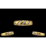 18ct Yellow Gold - Attractive Pave Diamond Set Dress Ring. The Eleven Brilliant Cut Diamonds of Good