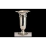 A Sterling Silver Trumpet Shaped Vase of Heavy Silver Gauge From The 1920's.