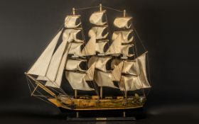 Fragata Siglo XVIII Impressive and Large Wooden 19th Century Spanish Model Sailing Ship of