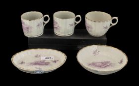 Five Various Pieces of Flight, Barr and Barr Porcelain comprising a tea pot stand, cup and saucer,