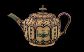 An 18thC Spode Bisque Teapot c1790, Neo Classical style,