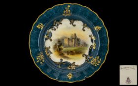 Royal Worcester Signed and Hand Painted Porcelain Cabinet Plate.