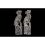 Pair of Chinese Foo Dogs, large decorative pieces. Dogs measure 40 cm high.