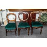 Three Various Victorian Balloon Back Chairs, with drop-in seats