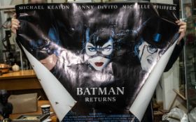 Large Batman Returns Poster probably from the Odeon Blackpool. 40" width, 30" depth approx.