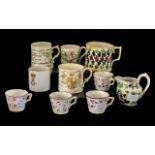 Collection of Miscellaneous Antique Pottery Mugs,