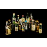 Box Containing Eighteen Miniature Whisky Bottles, various brands,