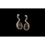 Shungite Serpent Drop Earrings,