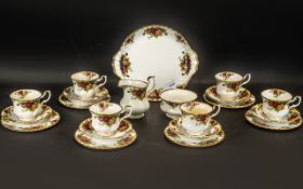 Royal Albert Old Country Roses Part Tea Set, comprising sandwich/cake plate, 6 trio's,