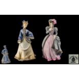 Royal Worcester Hand Painted Pair of Porcelain Figures. Comprises 1/ ' Belle of The Ball ' RW4079.
