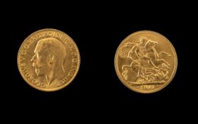 George V 22ct Gold Full Sovereign - Date 1911. London Mint & High Grade Coin. Please Confirm with