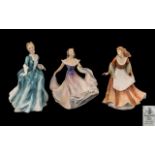 Royal Doulton Exclusively For Collectors Club Hand Painted Trio of Porcelain Figures ( 3 ) In Total.