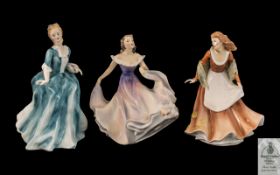 Royal Doulton Exclusively For Collectors Club Hand Painted Trio of Porcelain Figures ( 3 ) In Total.