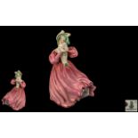 Royal Doulton Handpainted Figurine 'Marguerite' pink dress, HN 1928. Designer L Harradine.