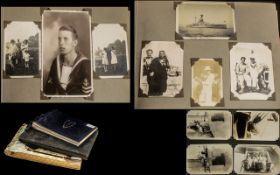 Three Photo Albums Containing A Quantity Of Mostly Military Related Naval Ships And Crew + Personal