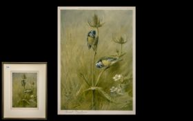 Archibald Thorburn Pencil Signed Print of ' Blue Tits '. Published by W.F.