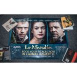 Les Miserables Quad Signed By Hugh Jackman, Russell Crowe, Anne Hathaway & Rare Composer.