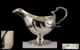 George III 1760 - 1820 Exceptional Silver Sauce Boat of Wonderful Nautalis Design and of Solid