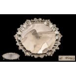 George IIII Superb Quality - Circular Silver Footed Salver, Raised on Spade Stepped Feet,