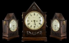 Early 19thC Regency Double Fusee Gothic Bracket Clock, White enamel dial, inscribed 'Hurst,