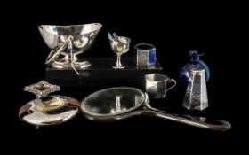 A Collection of Plated and Pewter Ware comprising a Civic Pewter pepper pot,