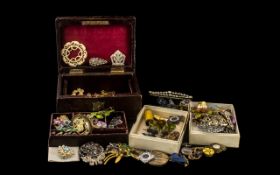 Large Collection of Vintage Costume Jewellery, including brooches, pendants, shoe buckles,