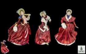 Royal Doulton Fine Trio of Hand Painted Porcelain Figures ( 3 ) In Total.
