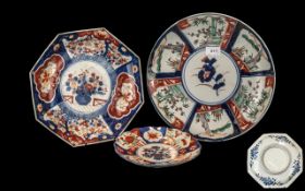 Three Various Sized Japanese Imari Meiji Period Dishes,