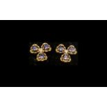 Tanzanite 'Shamrock' Stud Earrings,