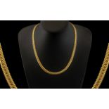 9ct Yellow Gold Good Quality Serpentine Design Chain / Necklace of Excellent Warm Colour with Full