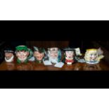 Royal Doulton - Collection of Miniature Character Jugs ( 6 ) In Total. Comprises 1/ ' Elf ' D6942.