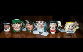 Royal Doulton - Collection of Miniature Character Jugs ( 6 ) In Total. Comprises 1/ ' Elf ' D6942.