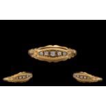Edwardian Period 1902 - 1910 18ct Gold 5 Stone Diamond Ring, Ornate Setting.